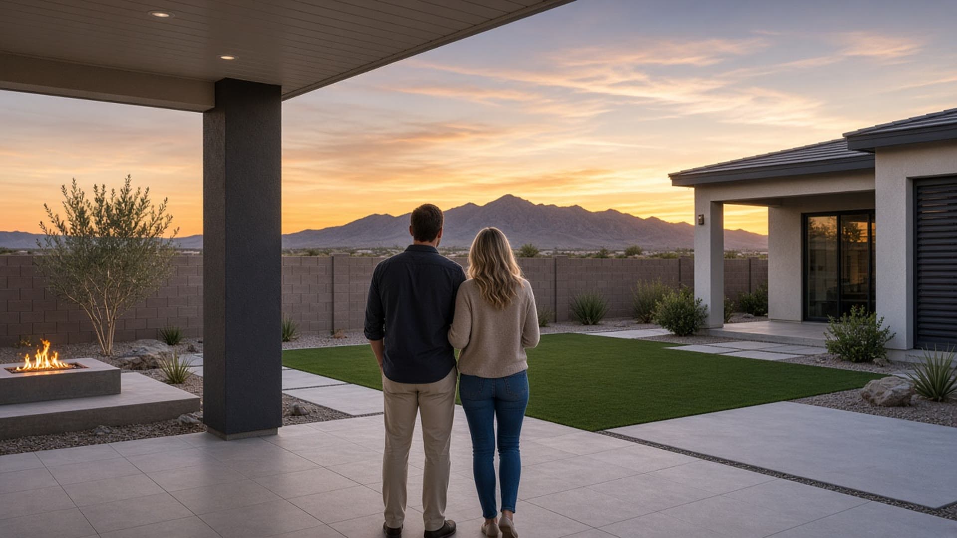 Private backyard tour of a Homestead West ranch home at sunset in Northwest Las Vegas — What Buyers Say